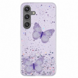 Coque Samsung Galaxy S25 Plus 5G Paillettes Papillons