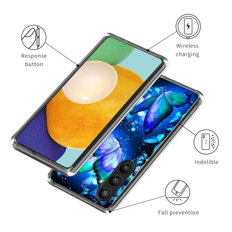 Coque Samsung Galaxy S25 Plus 5G Papillons Bleus