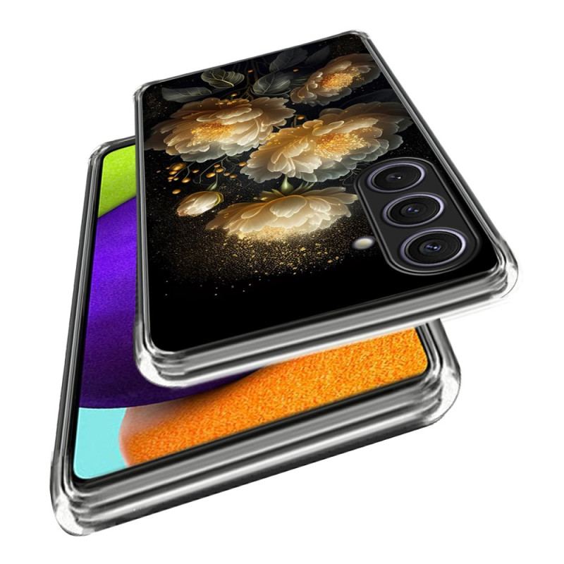 Coque Samsung Galaxy S25 Plus 5G Pivoines Dorées