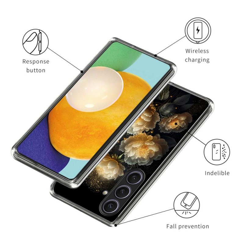 Coque Samsung Galaxy S25 Plus 5G Pivoines Dorées