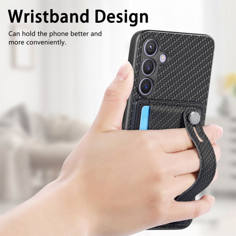 Coque Samsung Galaxy S25 Plus 5G Sangle et Porte-Cartes