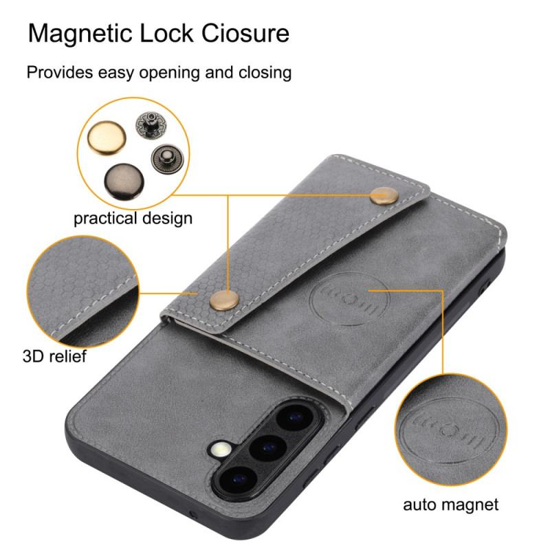 Coque Samsung Galaxy S25 Plus 5G Simili Cuir Porte-Cartes