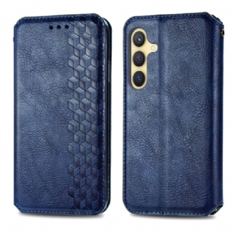 Flip Cover Samsung Galaxy S25 Plus 5G Effet Daim Frise