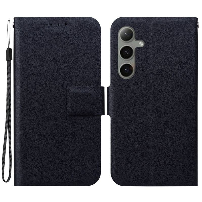 Housse Samsung Galaxy S25 Plus 5G Effet Cuir Uni à Lanière