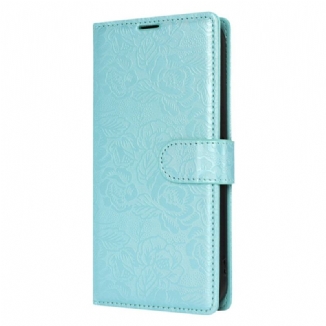 Housse Samsung Galaxy S25 Plus 5G Empreinte Florale à Lanière