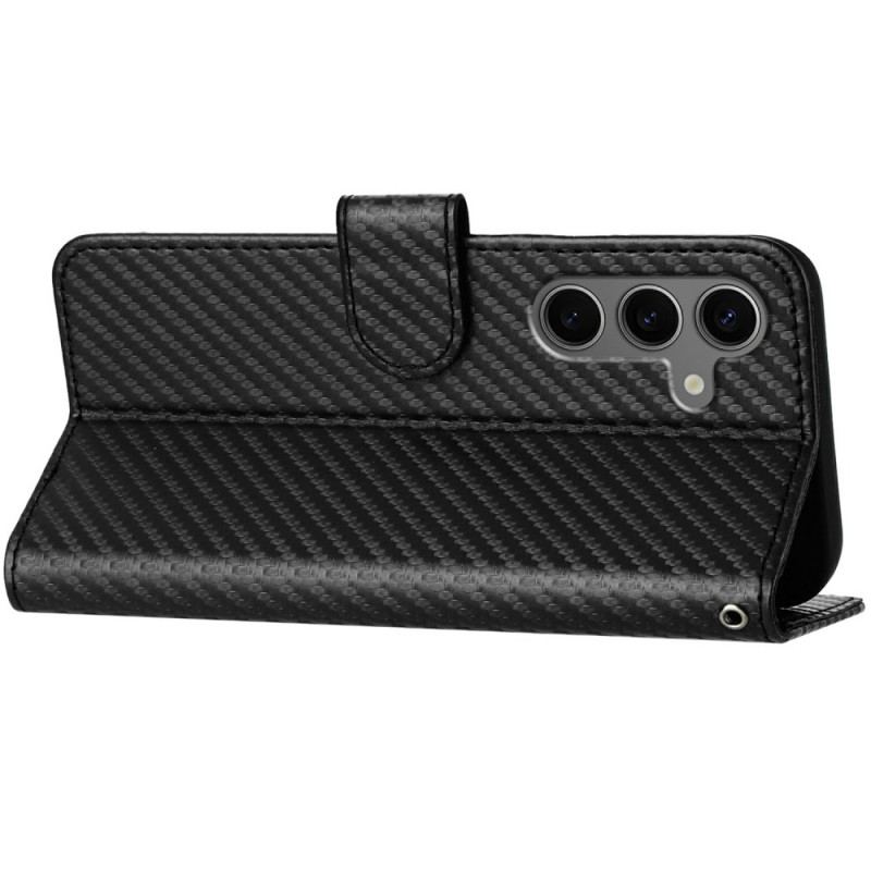 Housse Samsung Galaxy S25 Plus 5G Fibre Carbone à Lanière