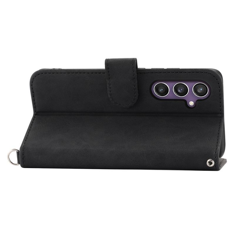 Housse Samsung Galaxy S25 Plus 5G Motif Floral et Sangles