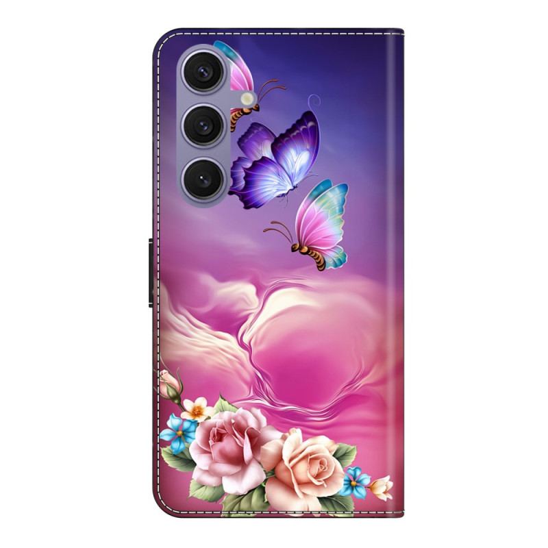 HOusse Samsung Galaxy S25 Plus 5G Papillons et Petites Fleurs
