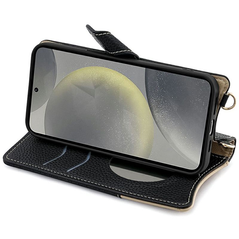 Housse Samsung Galaxy S25 Plus 5G Portefeuille avec Chaîne