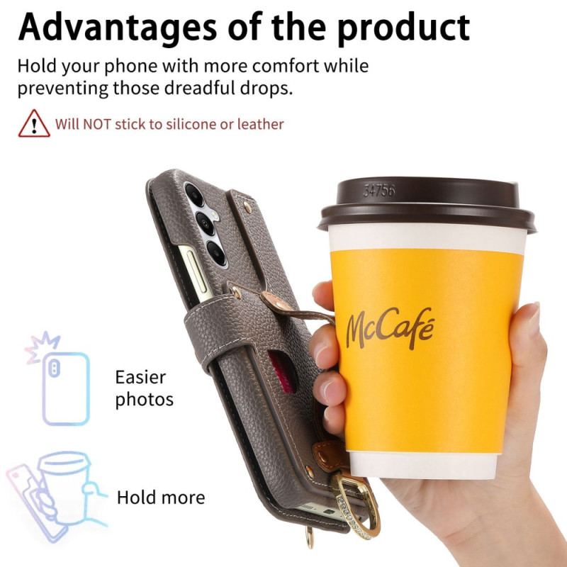 Housse Samsung Galaxy S25 Plus 5G Portefeuille avec Fermeture Éclair