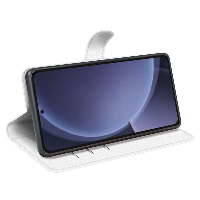 Housse Samsung Galaxy S25 Plus 5G Simili Cuir Litchi Classique