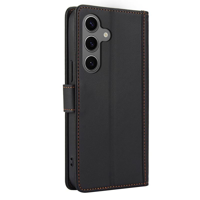 Housse Samsung Galaxy S25 Plus 5G Style Cuir avec Lanière