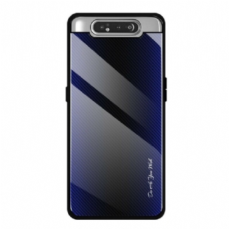 Coque Samsung Galaxy A90 / A80 Verre Trempé Fibre Carbone