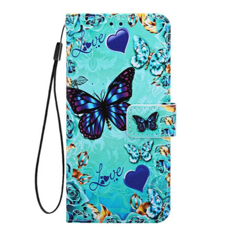 Housse Samsung Galaxy A90 / A80 Papillons Dorés