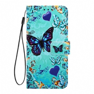 Housse Samsung Galaxy A90 / A80 Papillons Dorés