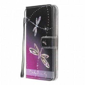 Housse Samsung Galaxy M32 Libellules à Lanière