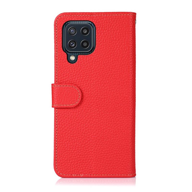 Housse Samsung Galaxy M32 Véritable Cuir Litchi KHAZNEH RFID