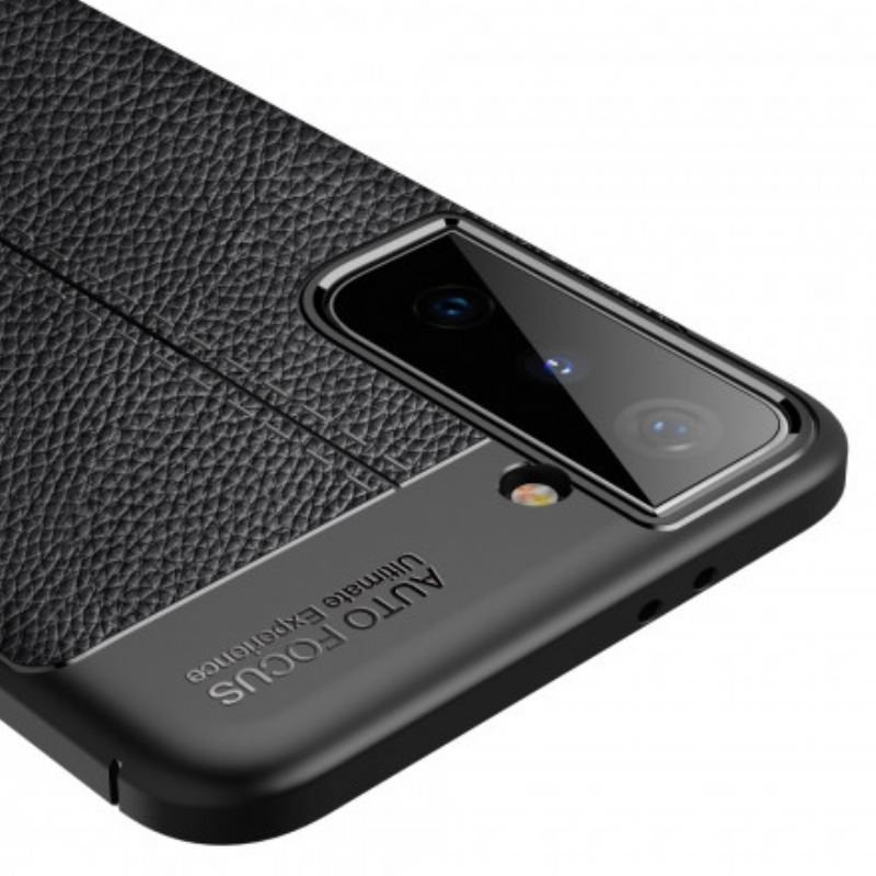 Coque Samsung Galaxy S21 Plus 5G Effet Cuir Litchi Double Line