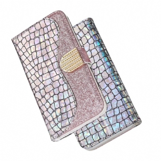 Housse Samsung Galaxy S21 Plus 5G Croco Diamants