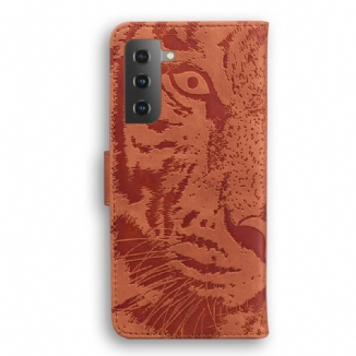 Housse Samsung Galaxy S21 Plus 5G Empreinte Face de Tigre