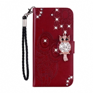 Housse Samsung Galaxy S21 Plus 5G Hibou Mandala et Breloque