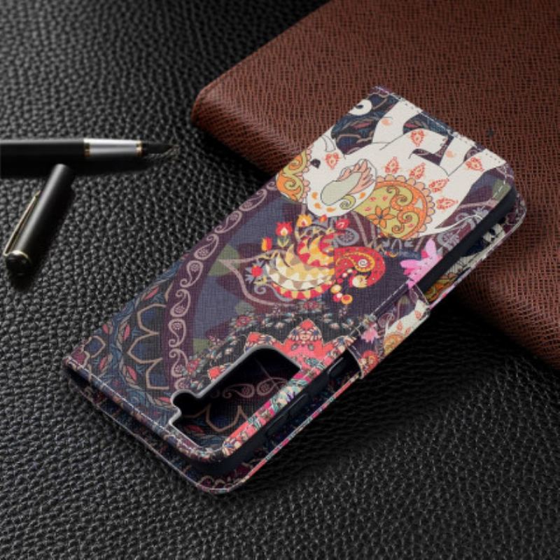 Housse Samsung Galaxy S21 Plus 5G Mandala Éléphants Ethniques