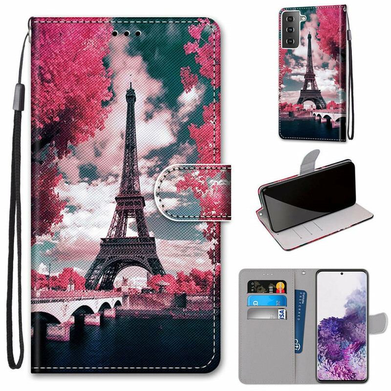 Housse Samsung Galaxy S21 Plus 5G Paris en Fleurs