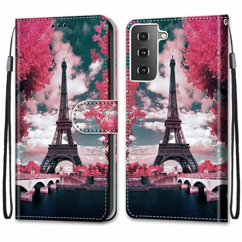 Housse Samsung Galaxy S21 Plus 5G Paris en Fleurs