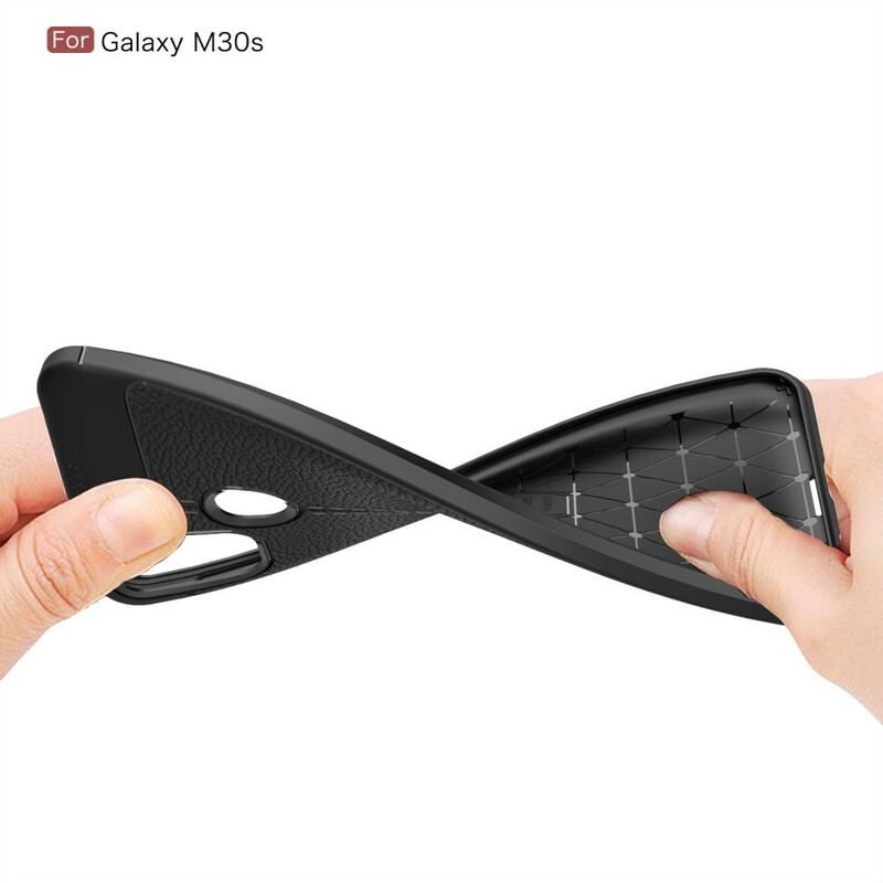Coque Samsung Galaxy M21 Effet Cuir Litchi Double Line