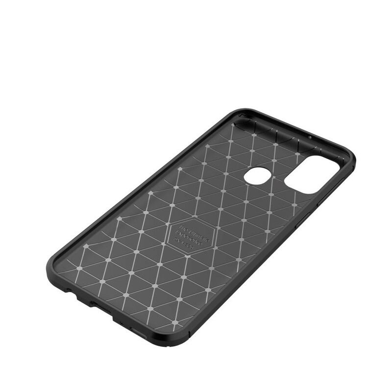 Coque Samsung Galaxy M21 Flexible Texture Fibre Carbone