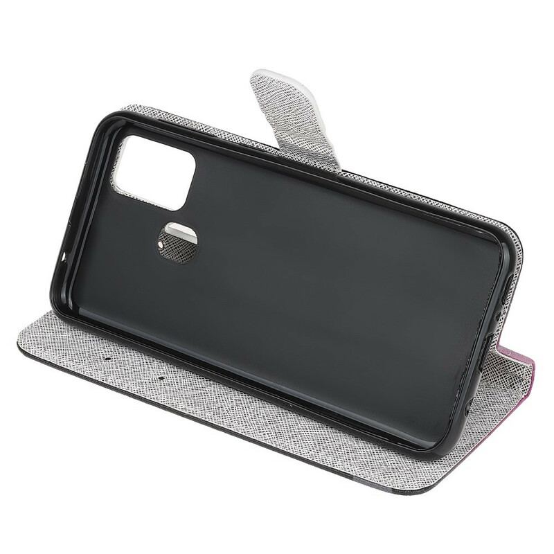 Housse Samsung Galaxy M21 Fleurs Lunaires à Lanière