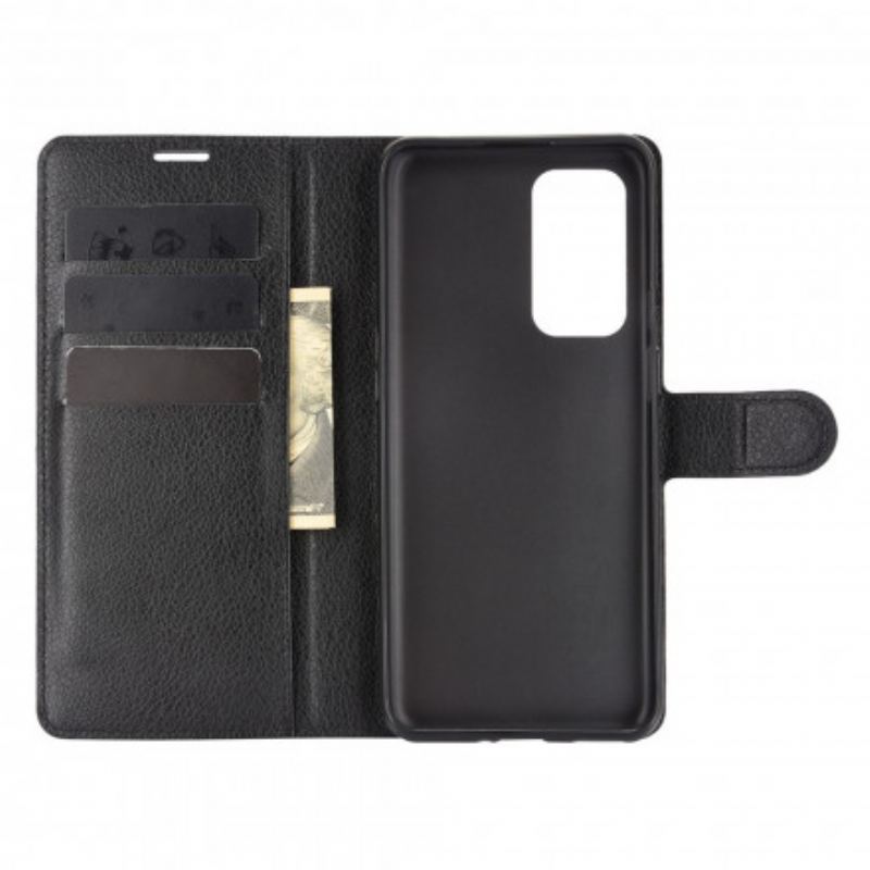 Housse OnePlus 9 Style Cuir Litchi Classique