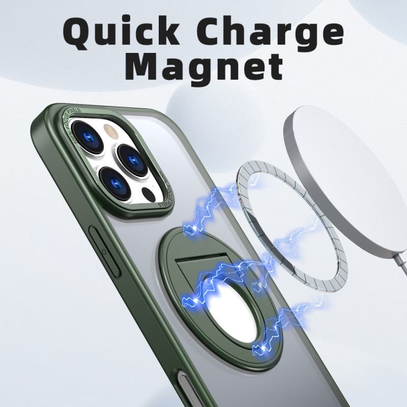 Coque iPhone 16 Pro Transparente Compatible MagSafe avec Anneau-Support