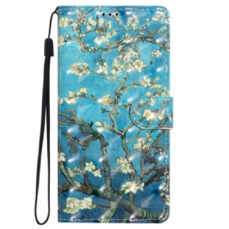 Housse iPhone 16 Pro Fleurs Art à Lanière
