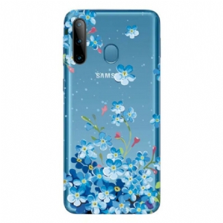 Coque Samsung Galaxy M11 Fleurs Bleues