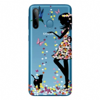 Coque Samsung Galaxy M11 Jeune Fille Fleurie