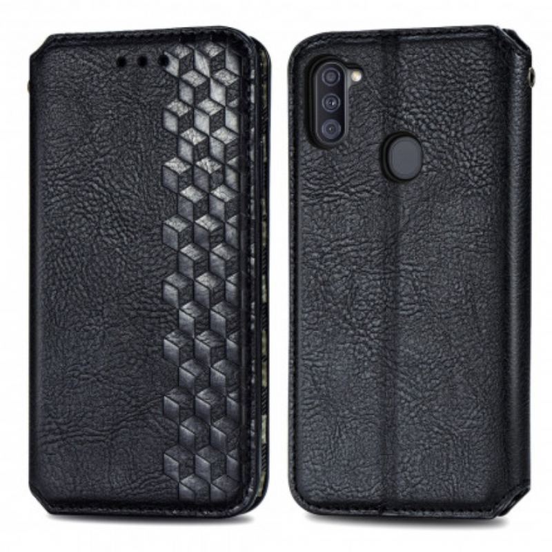Flip Cover Samsung Galaxy M11 Effet Cuir Texture Diamant