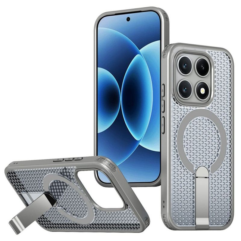 Coque Xiaomi 17 Magnétique Texture Quadrillée avec Béquille