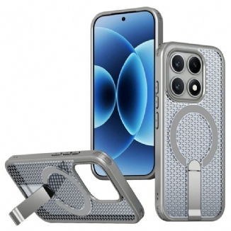 Coque Xiaomi 17 Magnétique Texture Quadrillée avec Béquille