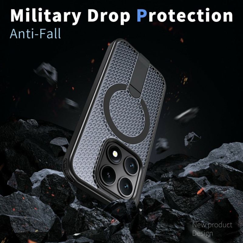 Coque Xiaomi 17 Magnétique Texture Quadrillée avec Béquille