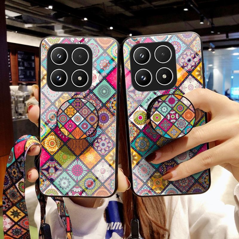 Coque Xiaomi 17 Support Patchwork à Lanière