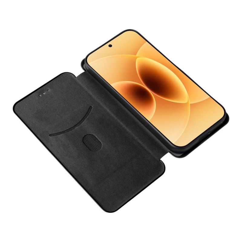 Flip Cover Xiaomi 17 Texture Fibre de Carbone
