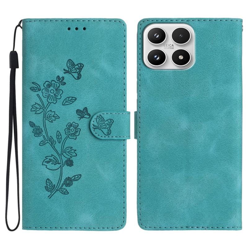 Housse Xiaomi 17 Effet Daim Motif Floral