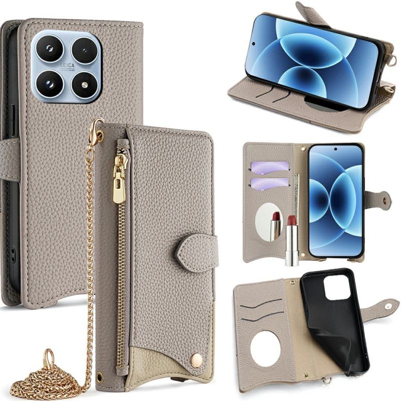 Housse Xiaomi 17 Miroir et Bandoulière Chaîne