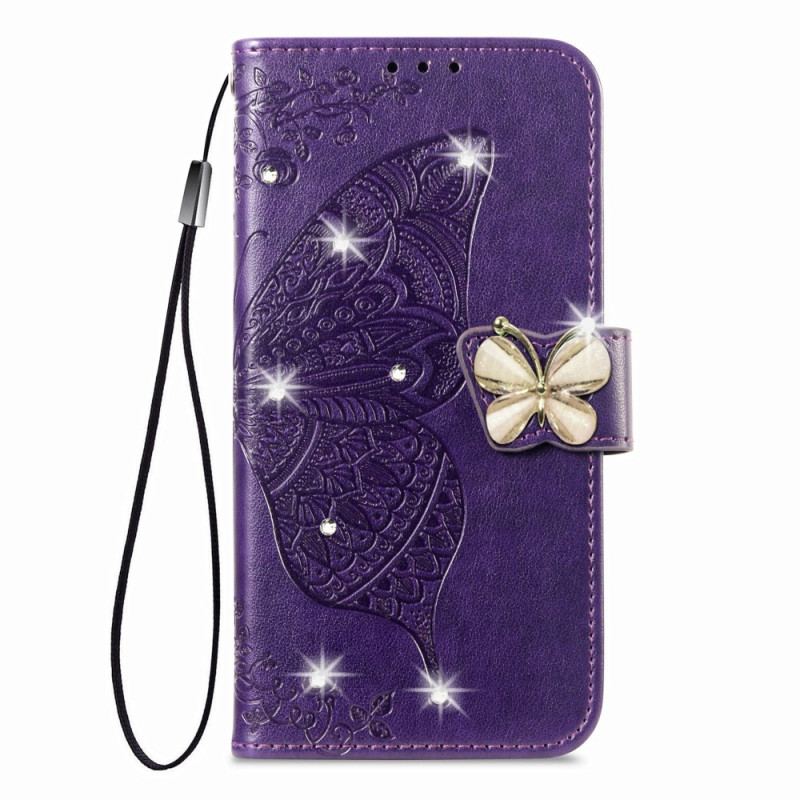 Housse Xiaomi 17 Papillon 3D et Strass
