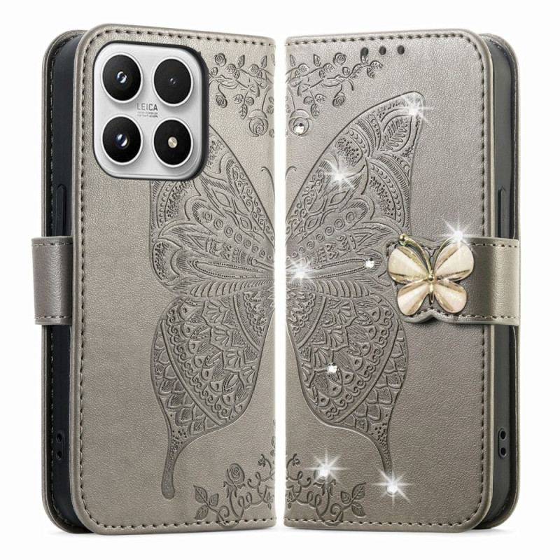 Housse Xiaomi 17 Papillon 3D et Strass