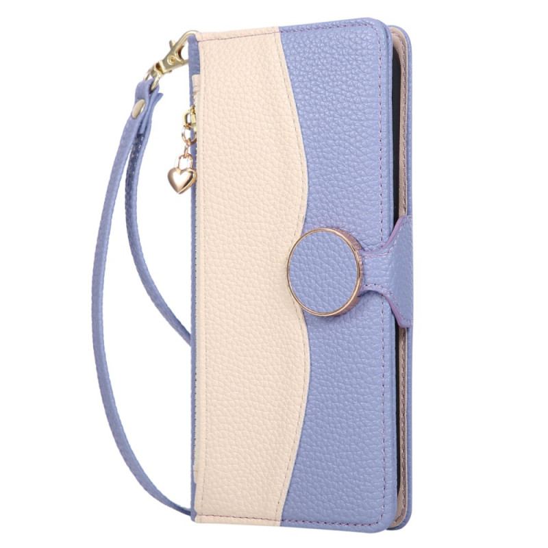 Housse Xiaomi 17 Portefeuille Bicolore avec Dragonne