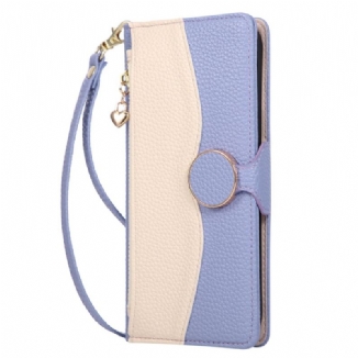 Housse Xiaomi 17 Portefeuille Bicolore avec Dragonne