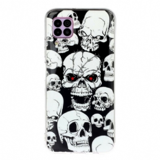Coque Huawei P40 Lite Attention Têtes de Mort Fluorescente