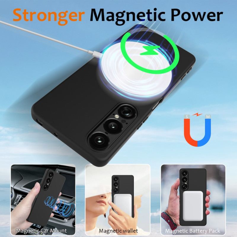 Coque Sony Xperia 1 VII Compatible MagSafe Silicone à Lanière